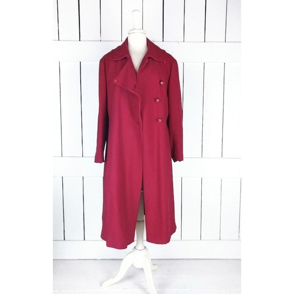 Vintage StyleCraft red wool full length over coat - Picture 2 of 7